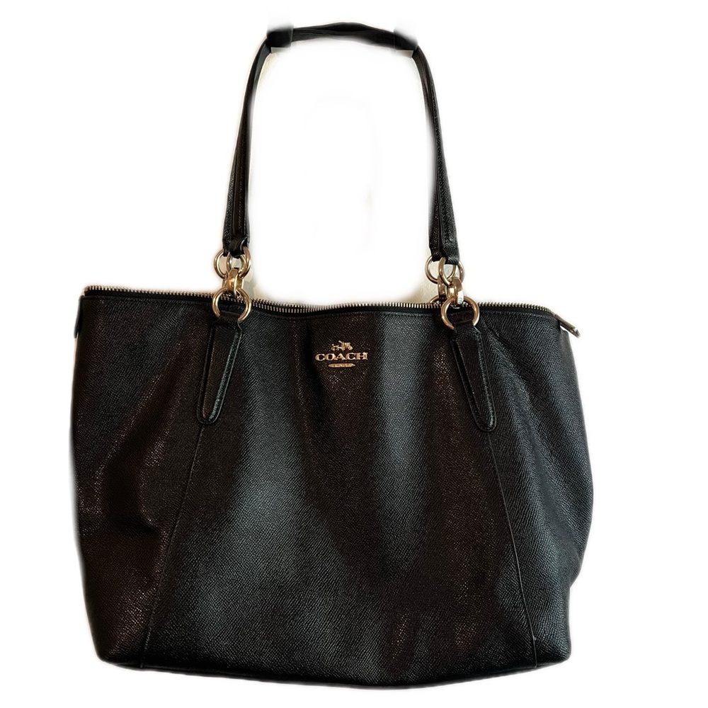 Coach Black Tote Bag with Gold Accents